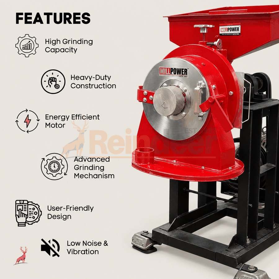 máy xay bột atta 10 hp - tính năng - reindeer machinery
