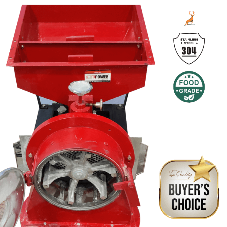 máy xay bột atta 10 hp - phễu nạp liệu và bộ cấp liệu - reindeer machinery 