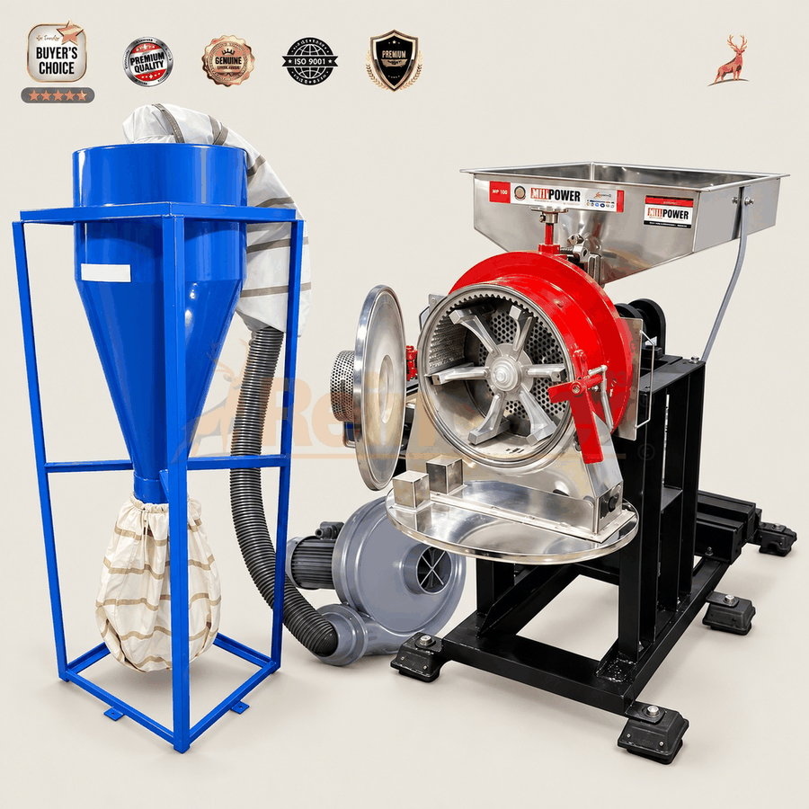 máy nghiền bột 15 hp - máy kèm quạt gió và lốc xoáy - reindeer machinery