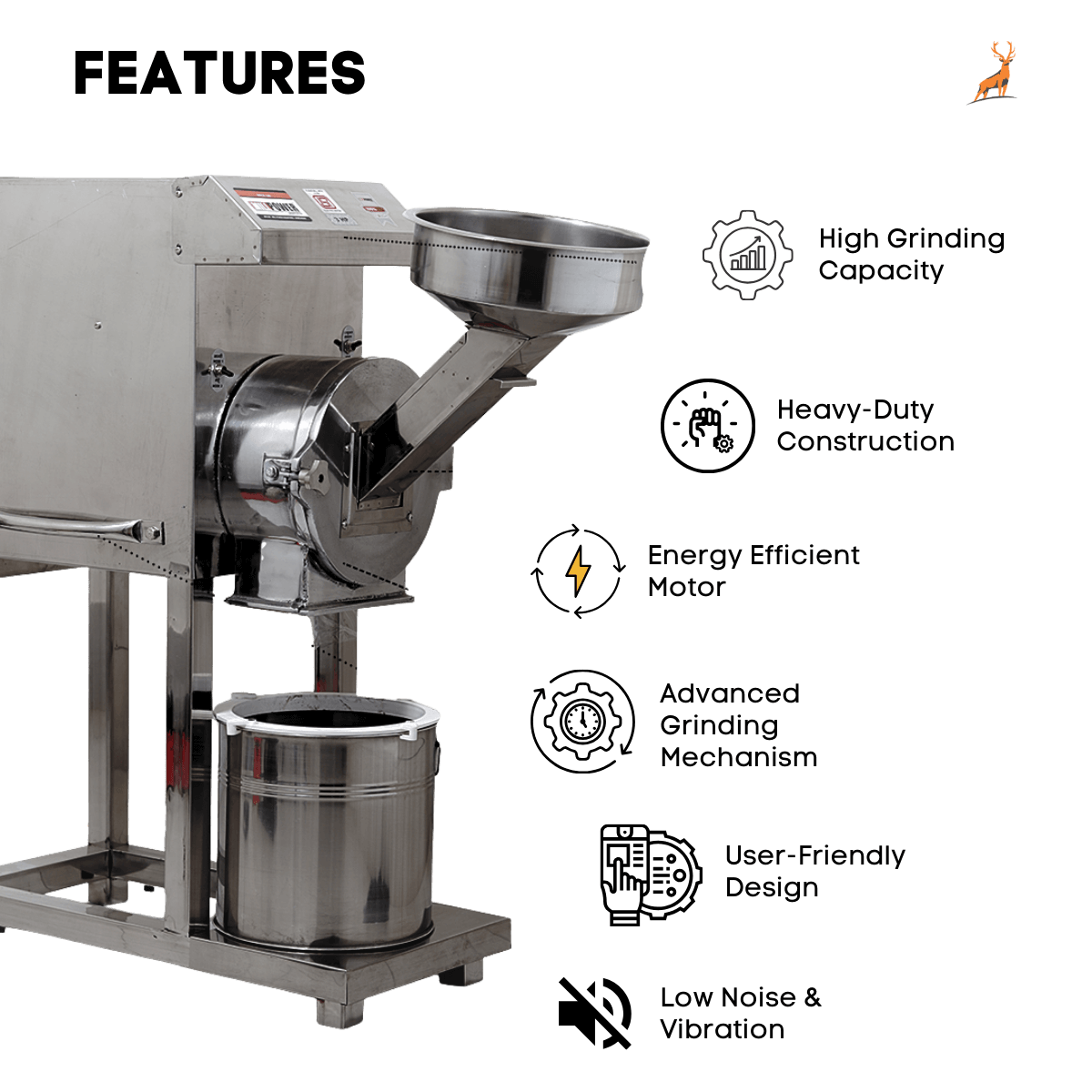 Máy nghiền bột 2 hp – các tính năng – Reindeer Machinery