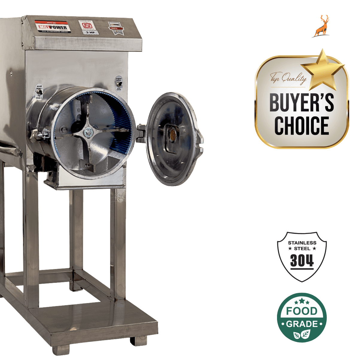 Máy nghiền bột 2 hp – cơ chế buồng mở – Reindeer Machinery