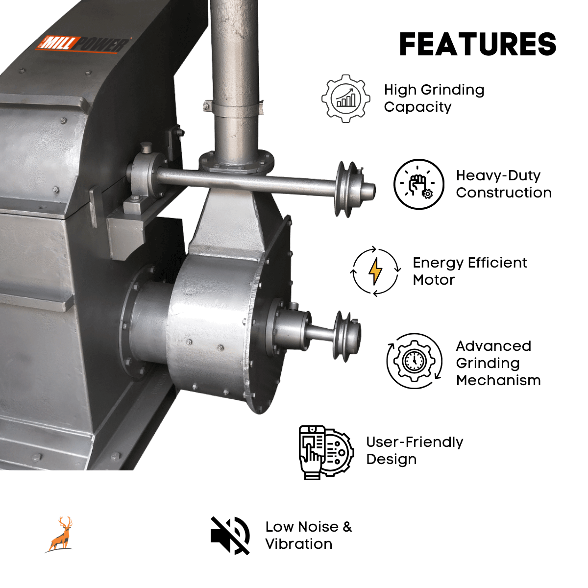máy nghiền gia vị 20 hp - tính năng - reindeer machinery