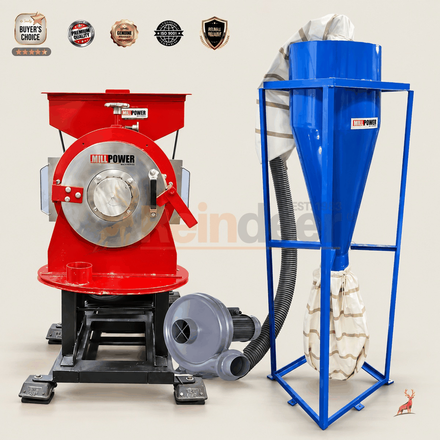 Máy xay bột 200 kg/giờ - máy có quạt gió-cyclone - reindeer machinery