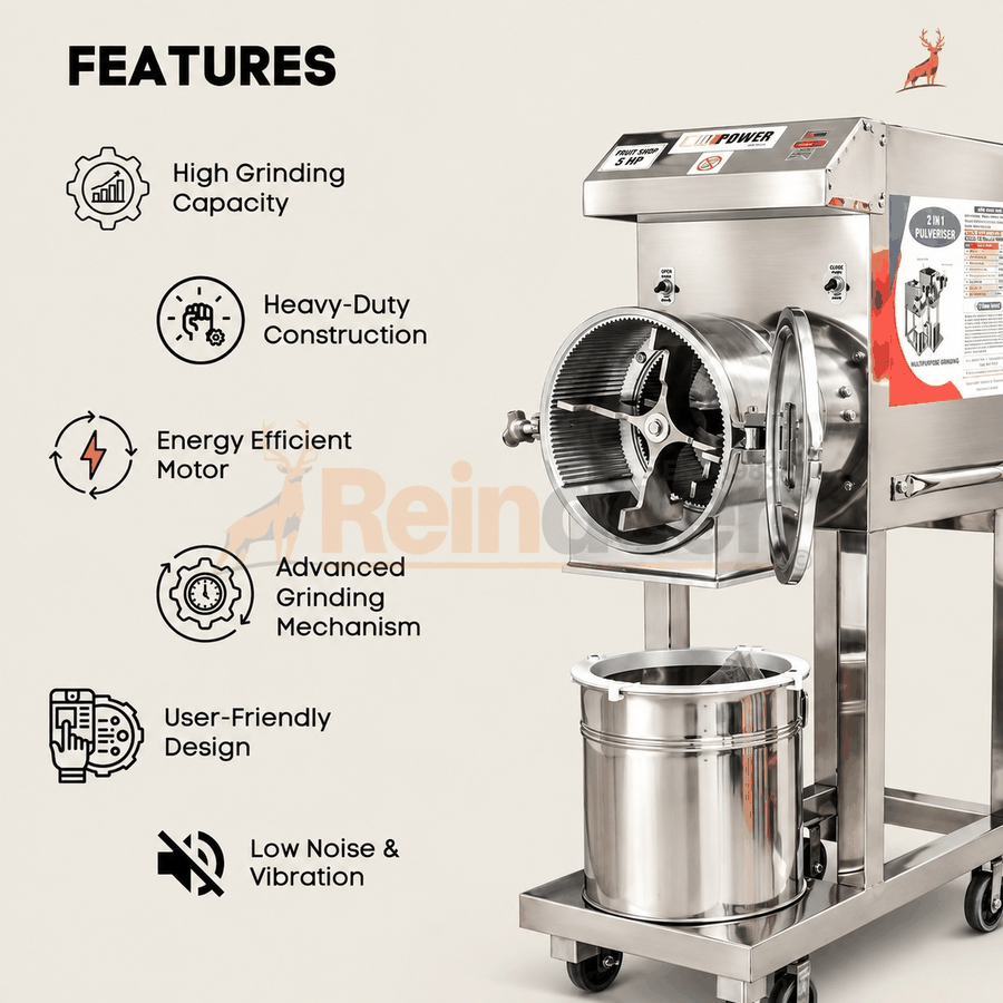 máy nghiền bột 3 hp - tính năng - Reindeer Machinery