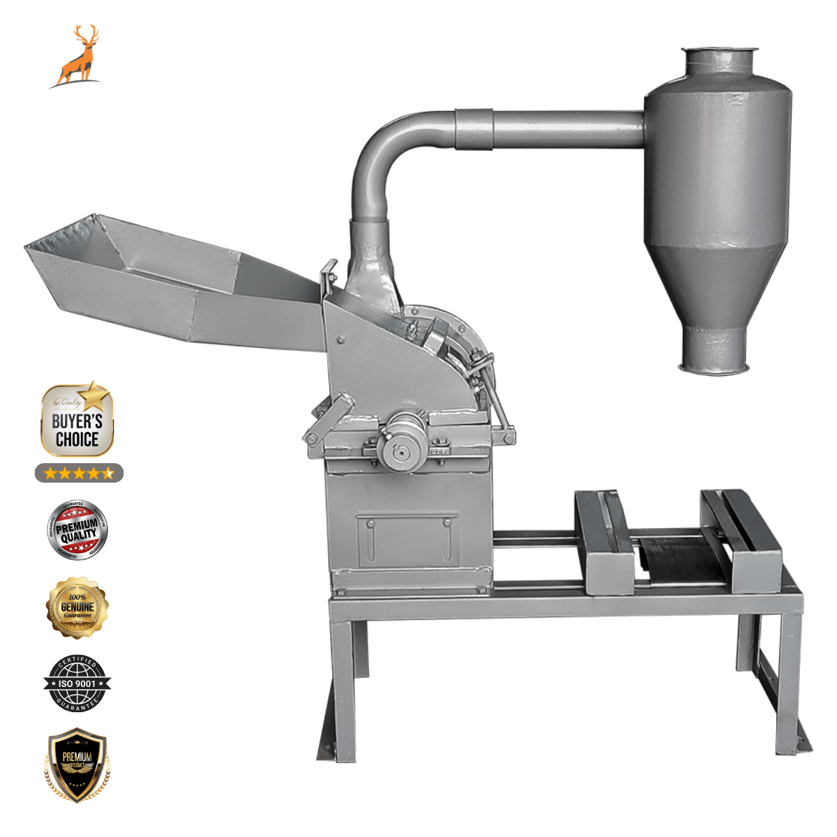 máy xay ớt 3 hp - góc nhìn máy chính - reindeer machinery