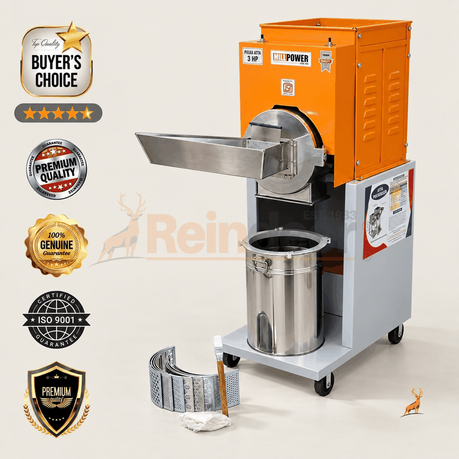 máy nghiền bột 3 hp - máy kèm phụ kiện - reindeer machinery