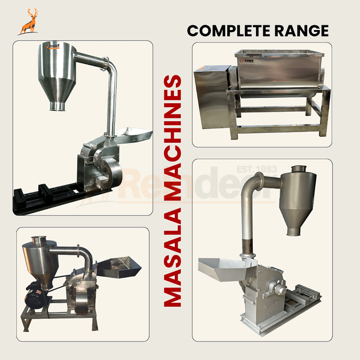 máy nghiền ớt - hệ thống ss304 - reindeer machinery