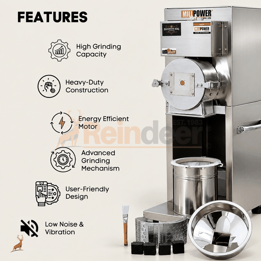 máy xay bột mini cho kinh doanh nhỏ - các tính năng - reindeer machinery