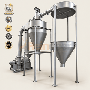 máy nghiền nghệ - góc nhìn cận cảnh hệ thống hút bụi và lốc xoáy - reindeer machinery