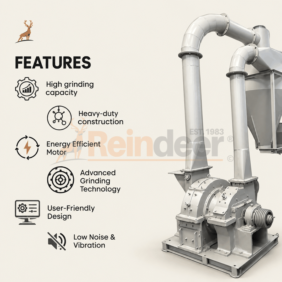 Máy làm bột nghệ - tính năng - reindeer machinery