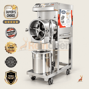 Máy nghiền bột 3 hp – góc nhìn mặt trước buồng đôi – Reindeer Machinery